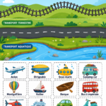 Enfants s'amusant avec des activités manuelles sur les moyens de transport.
