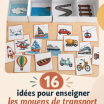 Enfants jouant avec des jouets représentant des moyens de transport.