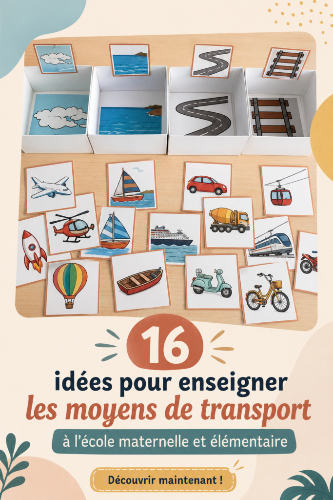 Enfants jouant avec des jouets représentant des moyens de transport.