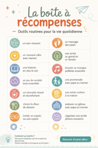 Une belle boîte à récompenses colorée sur une table, prête à être utilisée