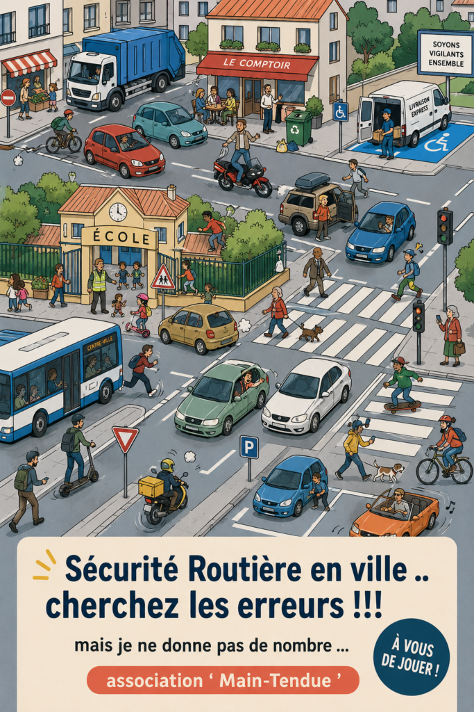 Vue d'une route urbaine avec des voitures en circulation, reflétant l'importance de la sécurité routière.