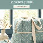 Sac à langer cousu à la main avec un patron gratuit, rempli d'accessoires pour bébé