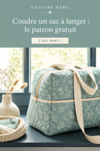Sac à langer cousu à la main avec un patron gratuit, rempli d'accessoires pour bébé