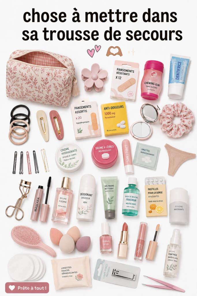 Une trousse de secours avec des fournitures médicales essentielles