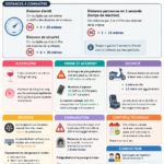 Fiche de code de la route avec graphiques colorés