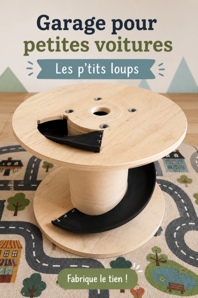 Aménagement d'un garage moderne pour petites voitures avec un espace bien organisé.