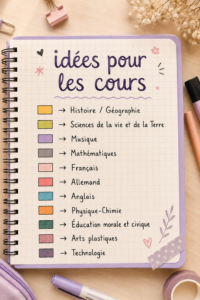 Un tableau rempli d'idées de cours colorées et attrayantes