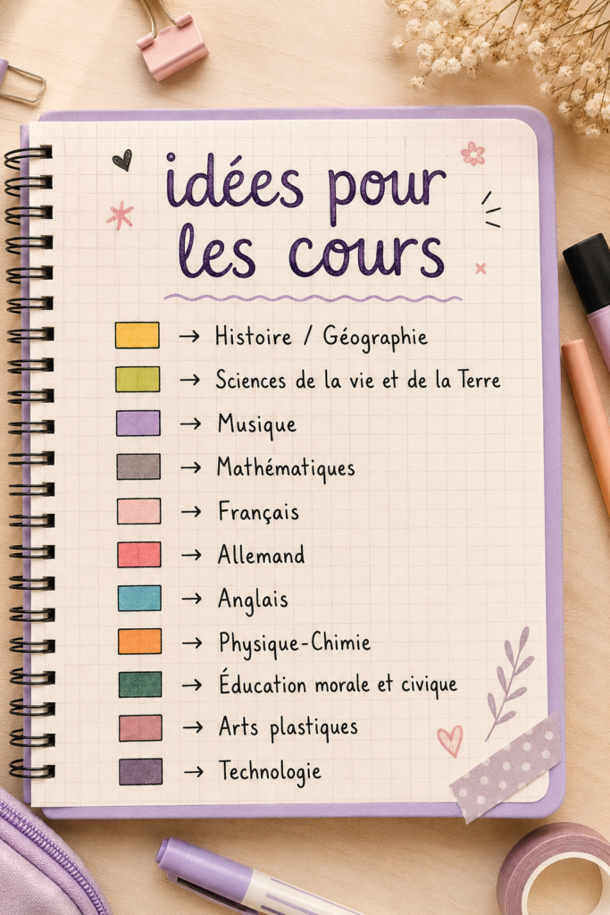 Un tableau rempli d'idées de cours colorées et attrayantes