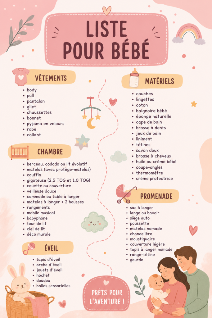 Liste des indispensables pour l'arrivée de bébé