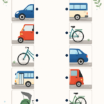 Une amie montrant différents modèles de moyens de transport à ses enfants en s'amusant.