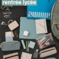 Un sac de rentrée bien organisé avec des fournitures scolaires colorées