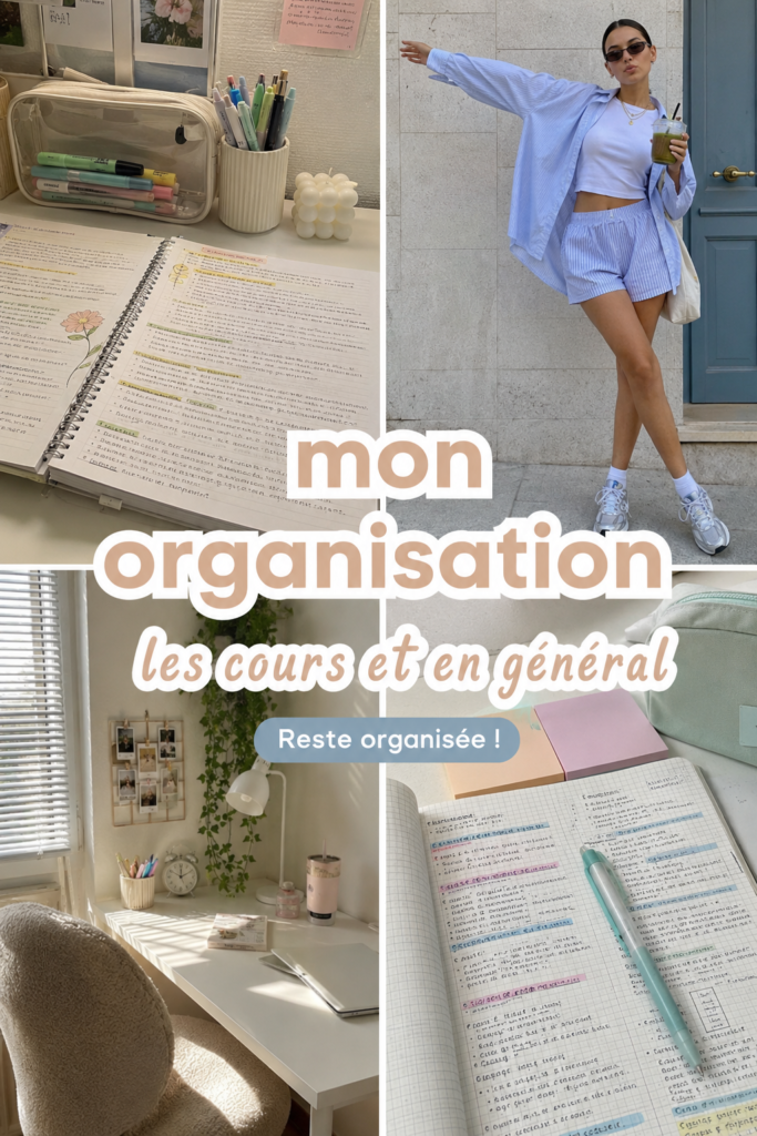 Femme organisant son emploi du temps sur un bureau bien rangé