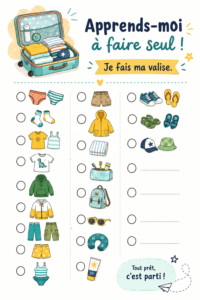 Femme préparant une valise organisée pour un voyage