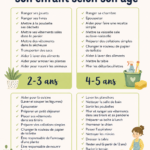 Un parent aide son enfant à devenir autonome à la maison, illustrant la responsabilisation par l'éducation.