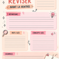 Femme prenant des notes pour ses révisions avant la rentrée.