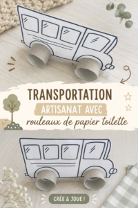 Véhicules en rouleaux de papier toilette colorés sur une table de bricolage