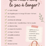 Sac à langer rempli d'objets essentiels pour sortir avec bébé.