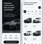 Une femme utilisant une application de collecte de voitures sur son smartphone