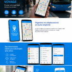 Capture d'écran d'une application de navigation sur un smartphone avec des instructions de route claires.