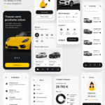 Image représentant une femme utilisant une application sur son smartphone pour acheter une voiture.