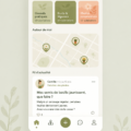 Illustration d'une application de jardinage conviviale sur un smartphone, mettant en avant des plantes colorées.