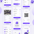 Capture d'écran d'une application de parking avec suggestions de places disponibles
