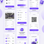 Capture d'écran d'une application de parking avec suggestions de places disponibles