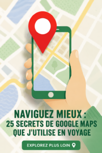 Une femme utilisant Google Maps sur son smartphone pour naviguer pendant un voyage
