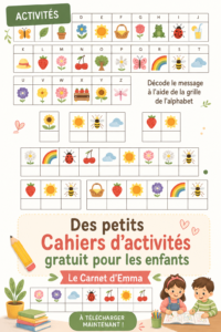 Un enfant heureux travaillant sur un cahier d'activités coloré avec des crayons.