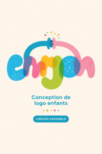 Un exemple de logo ludique conçu pour un enfant, utilisant des couleurs vives et des formes amusantes.