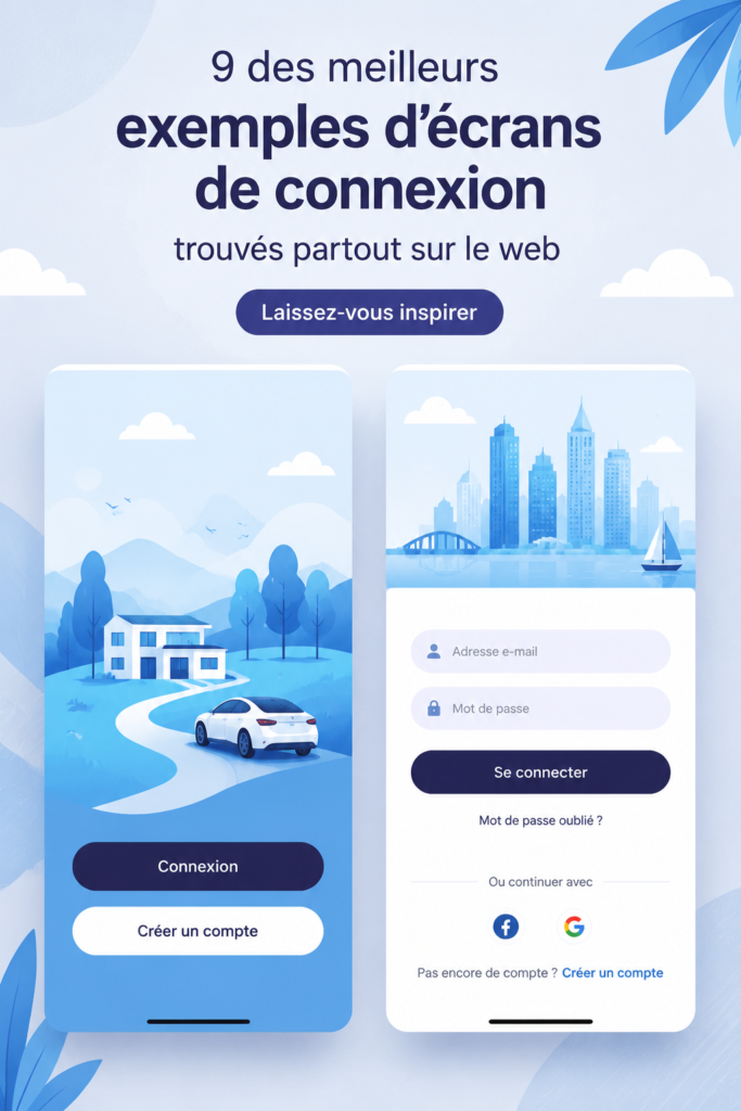 Exemple d'une page de connexion moderne et épurée.
