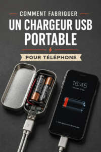 Chargeur portable fait maison pour téléphone sur une table