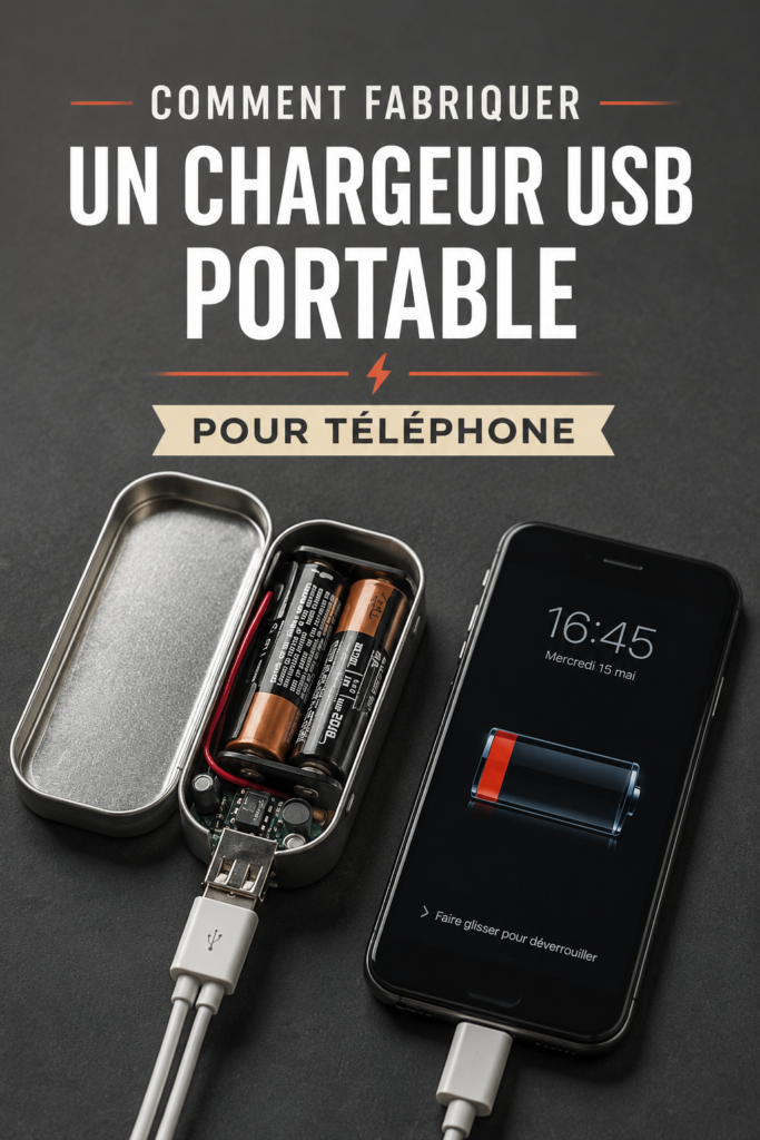 Chargeur portable fait maison pour téléphone sur une table