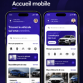 Interface de réservation de voiture simple et agréable à utiliser, dédiée à la location de véhicules.