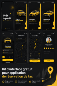 Kit UI gratuit pour application de réservation de taxi