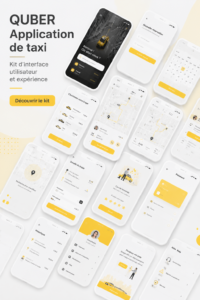 Un aperçu d'une application de taxi avec un design moderne et engageant.