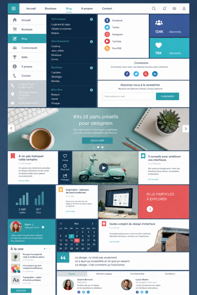 Exemple de kits UI créatifs pour le design