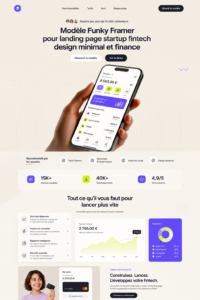 Modèle de landing page moderne pour fintech avec Funky Framer