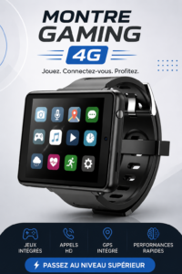 Montre 4G moderne sur un poignet féminin, illustrant style et technologie