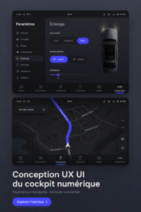 Une capture d'écran d'un cockpit numérique moderne en UX/UI design.