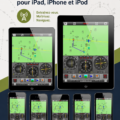 Capture d'écran d'un simulateur de navigation radio sur un iPad, montrant une interface intuitive et moderne.