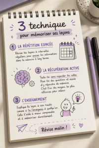 Une femme utilisant des méthodes de mémorisation pour étudier ses leçons