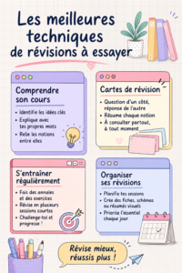 Femme révisant avec des notes et un ordinateur, illustrant des techniques de révisions