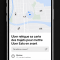 Capture d'écran de l'application Uber Eats affichant des plats appétissants à commander