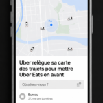 Capture d'écran de l'application Uber Eats affichant des plats appétissants à commander