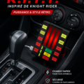 Un chargeur USB K.I.T.T. au design futuriste pour voiture, parfait pour les amateurs de technologie.