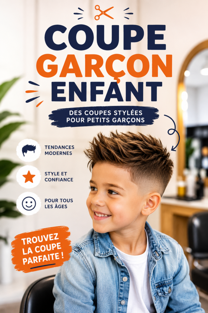 Un enfant avec une coupe garçon stylée et moderne, prêt à jouer.