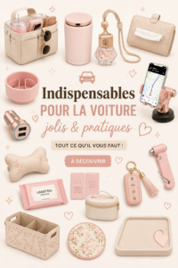 Accessoires esthétiques pour voiture, alliant style et praticité, dans un intérieur automobile élégant.