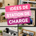 Station de recharge artistique avec plusieurs appareils électroniques
