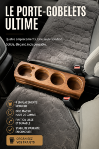 Un porte-gobelet élégant sur une table avec une boisson, soulignant son utilité pratique.